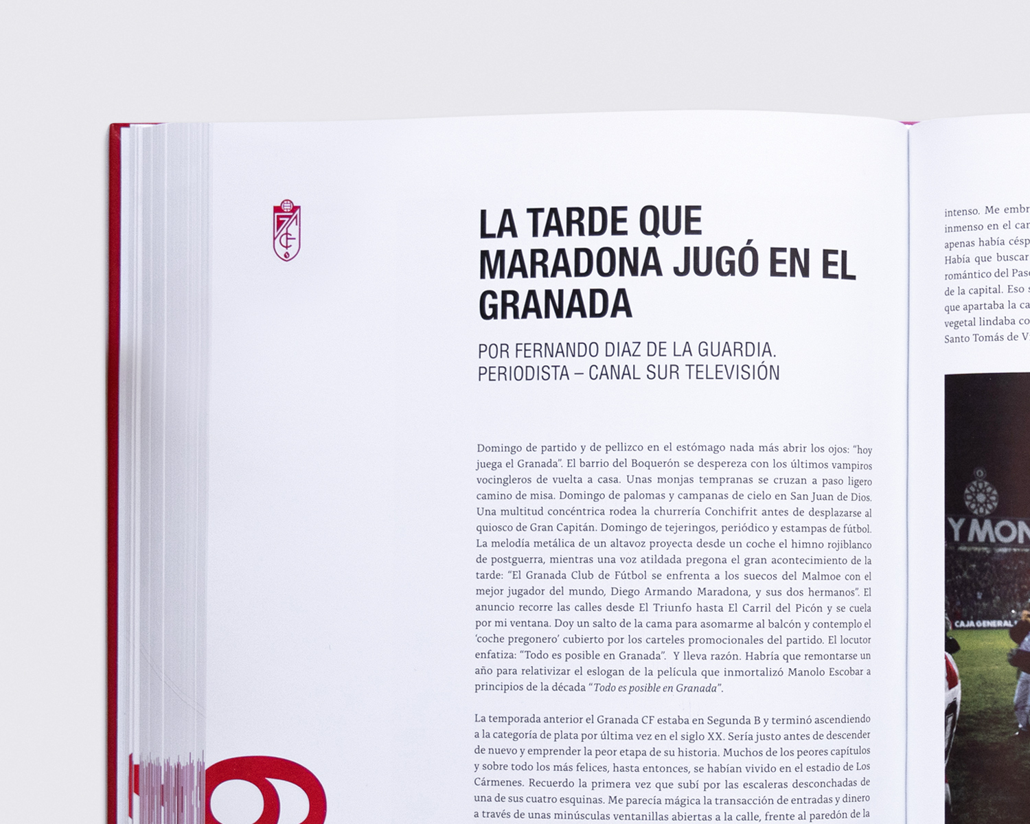 interior libro Granada CF por Bicoco Estudio de Diseño en Granada